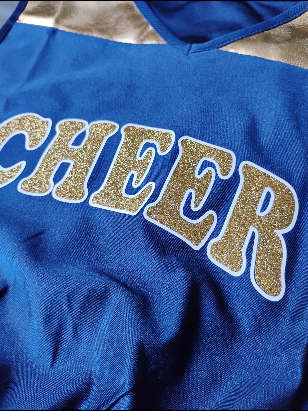 GIRLS CHEER OUTFIT NAVY BLUE AND GOLD SIZE 11/12 YOUTH HALLOWEEN COSTUME SPIRIT - Picture 4 of 6